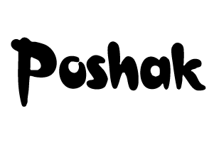 Poshak logo in black handwritten-style lettering on a white background