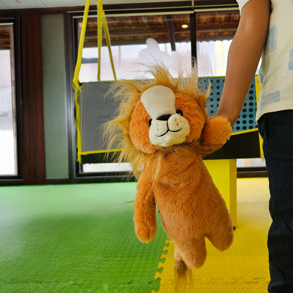 SnuggyBuggy fluffy plush lion toy for kids' playtime, a soft and durable companion for imaginative adventures