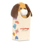 Plush dog toy with a 'snuggybuggy' box on a white background